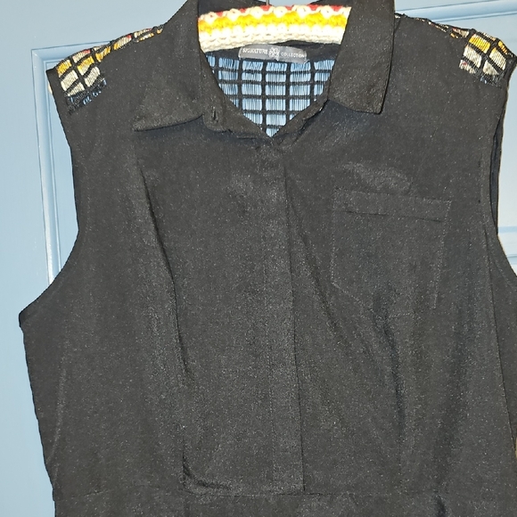 Signature Collection Black Sleeveless Mini Dress Lace Size Xlarge Zip Casual - Picture 3 of 9